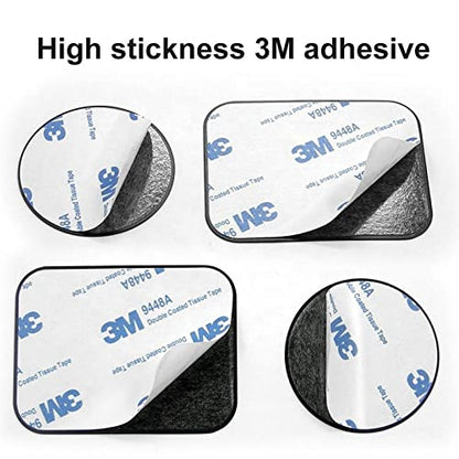 Replacement Metal Plates Set (8 Pack) for Magnetic Car Phone Holders, Wall, Air Vent Mounts, Cases, Magnets. Kit of 4 Black Round and 4 Rectangular Iron Discs Without Holes. 3M Adhesive Backing. - color: Mix / 8 Pack
