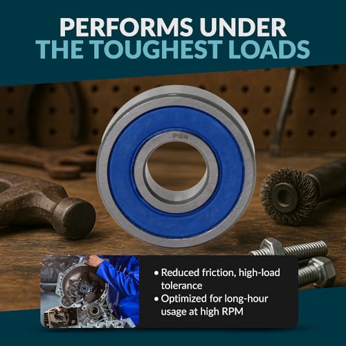 PGN 6204-2RS (10 Pack) Ball Bearing 20x47x14mm Chrome Steel Sealed - size: 10
