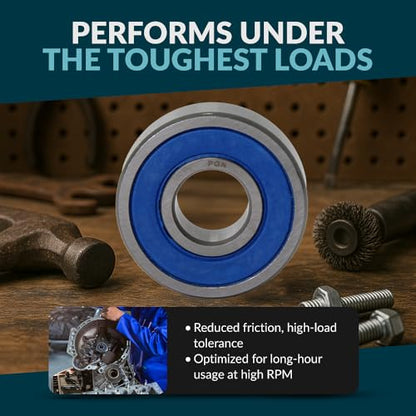 PGN 6204-2RS (10 Pack) Ball Bearing 20x47x14mm Chrome Steel Sealed - size: 10