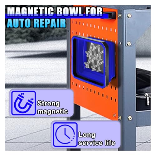 3PCS Magnetic Foldable Tray, Collapsible Tool Organizer Tray Set with Magnetic Base, 4.5 Inch Square Auto Parts Silicone Bowl, Car Storage Accessories for Holding Nuts, Bolts, Small Parts