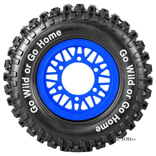 RC Wheels Tires Truck Tires 12mm/14mm/17mm Hex for 1/10 Slash 4×4 4WD 2WD/Axia1/Arrm a Senton/Redca t/Rc4w d,w/RC Wheels Hex Detachable Replace Running on Off-Road Tires,Navy Blue - color: Navy Blue- (Wheel Tires)