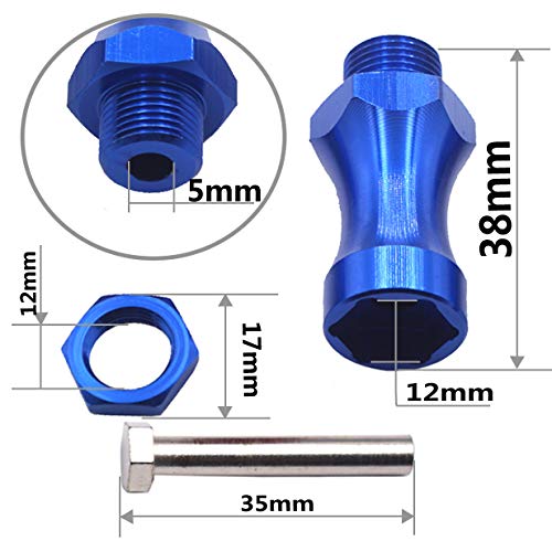 4Pack ShareGoo Aluminum 12mm to 17mm Wheel Extension Hex Drive Hub Adapter Widener 30mm Offset Compatible with Tamiya Axial RC4WD Traxxas 1/10 Off-Road RC Car Buggy Monster Truck Tires,Blue