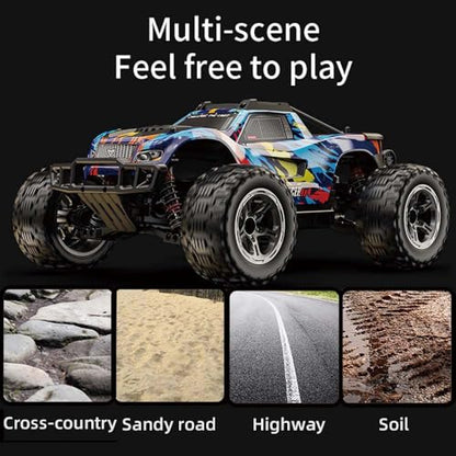 X-Verse KF10 1/10 Brushless RC Cars for Adults Fast 60KM/H, RC Trucks Offroad Waterproof with 3S Battery, 4WD High Speed All Terrain RC Truggy (3 Battery) - color: Kf10 Blue