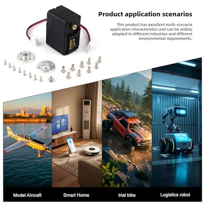 30KG High-Torque Serial Bus Servo 12V 360° Continuous Rotation Programmable Smart Industrial Digital Servo with Controller for RC Car Steering Servo Robotic Arm (1 Servo with 1 Bracket) - style: 1 Servo With 1 Bracket