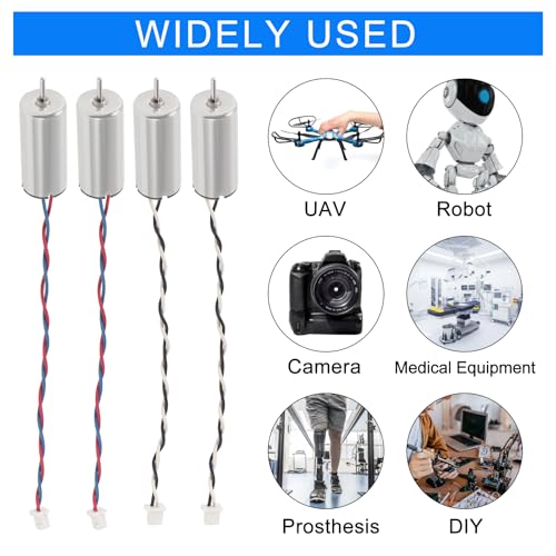 4PCS 615 Motor Coreless Brushed Motors 6x15mm 19000KV Mini DC Motor with Terminal Wire JST-1.25 for RC Quadcopter