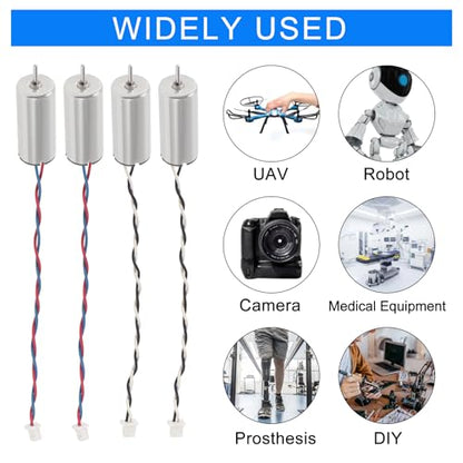 4PCS 615 Motor Coreless Brushed Motors 6x15mm 19000KV Mini DC Motor with Terminal Wire JST-1.25 for RC Quadcopter