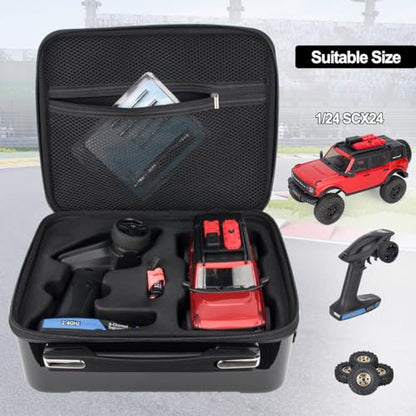 Portable Hardshell Carrying Case Box Protective Shoulder Storage Bag Suitcase Organizer for 1/24 RC Crawlers Car SCX24 Accessories