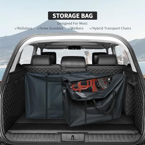 Rollator Travel Bag - Waterproof Wheelchair Bag for Folding Walker Compact Wheelchair Transport Chair Portable Large Duffel Bag Carry Case for Car and Airplane TSA Traveling,45" Lx15"Wx39"H | Large Duffel Bag Carry Case for Car and Airplane Traveling, for