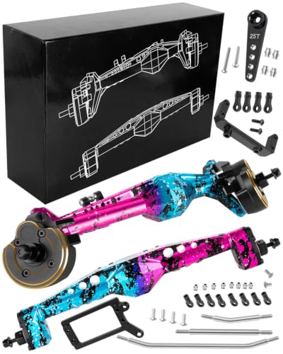 RC Upgrades Part Portal Axles for 1/10 DIY SCX10 SCX10 II,Capra 1.9 UTB 4X4 4WD,RCYouHott 1/10 Capra 1.9 UTB & SCX10 RC Crawler Car Aluminum Front Rear Axle,Colorful - color: Colorful-(upgrades Part）