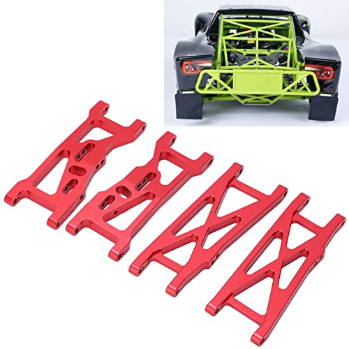 Raguso RC Front Rear Arms Aluminium Alloy Anti Deformation RC Swing Arms Metal Front Rear Suspension Arms for LOSI 22S SCT for 1/10 RC Short Course Truck(Red)