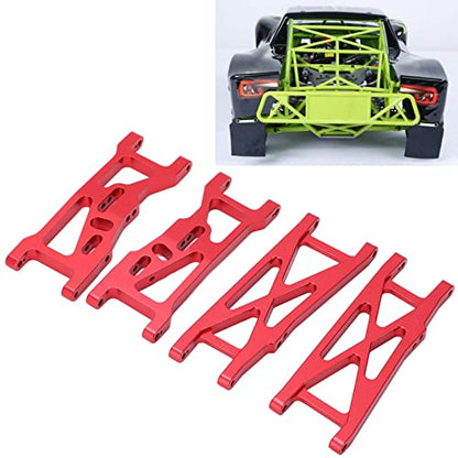 Raguso RC Front Rear Arms Aluminium Alloy Anti Deformation RC Swing Arms Metal Front Rear Suspension Arms for LOSI 22S SCT for 1/10 RC Short Course Truck(Red)