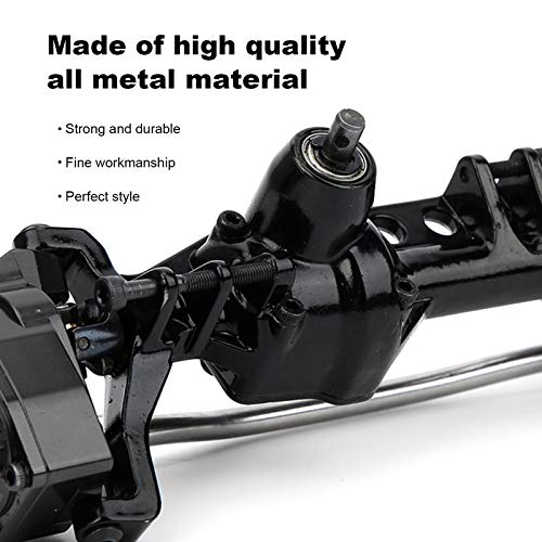 Remote Control Car Metal Front Portal Axle Assembly for 1/10 SCX10 III RC Crawler (Black) - color: Black