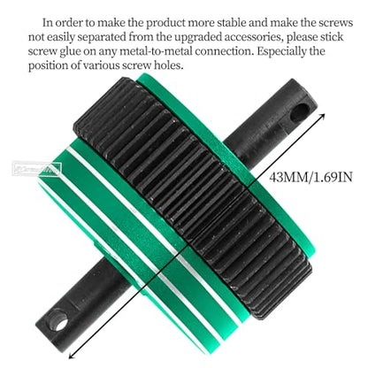 RC Gear Differential Upgrades Part for 1/10 Slash 2WD(VXL)/Stampede 2WD(VXL)/Bandit 2WD(VXL)/Rustler 2WD,Harden Steel w/Alloy Differential Transmissions,Replace #2388X,Green - color: Green(for 2wd)