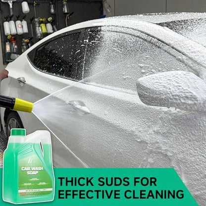 M MINGLE Pressure Washer Gun with Foam Cannon, 64 Fl Oz Car Wash Soap | 5 Power Washer Nozzle Tips, Adjustable Thick Foam, Car Wash Foam Gun for Car Washing, Patio Cleaning, 4000 PSI - color: yellow+green