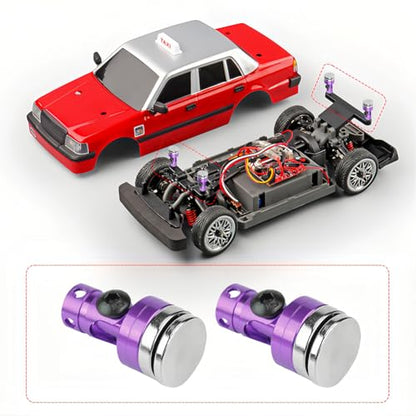 Joyzan RC Magnetic Body Post,Magnet Car Shell Mount Column Clips SCX10 1:10 | Alloy Aluminum Stealth Invisible Touring Drift Model Hobby Vehicle Accessories Parts Scale 4WD 4 Pack Purple