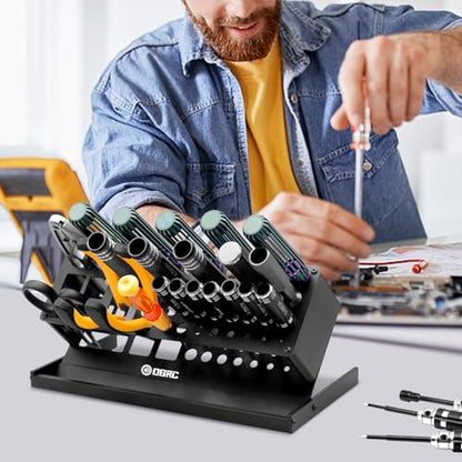 OGRC Screwdriver Storage Rack Organizer Holder RC Repair Tool Shelf | Aluminum Alloy, 41 Hole Double Layer, 45° Tilt Open Design, Hand Tools Storage, for Desktop Workbench Home Workspace