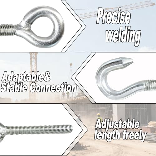6 PCS M5 Hook and Eye Turnbuckles for Cables Wire Rope Tension | Made of 304 Stainless Steel, Corrosion Resistant & Easy to Use,88lbs Rated,Industrial Shade Sail Rigging - size: 6PCS-M5-OC