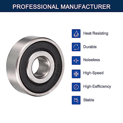 1614-2RS Deep Groove Ball Bearings, ID 3/8" x OD 1-1/8" x Width 3/8" Double Rubber Sealed Ball Bearing Pre-Lubricated Chrome Steel Z2 Lever 10pcs - size: 1614-2RS 3/8"x1-1/8"x3/8"