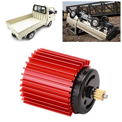 RC Car Motor, 52000 RPM High Speed Aluminum 370 Mini Motor and Heat Sink, Red RC Car Parts Compatible with Remote Control Cars D12