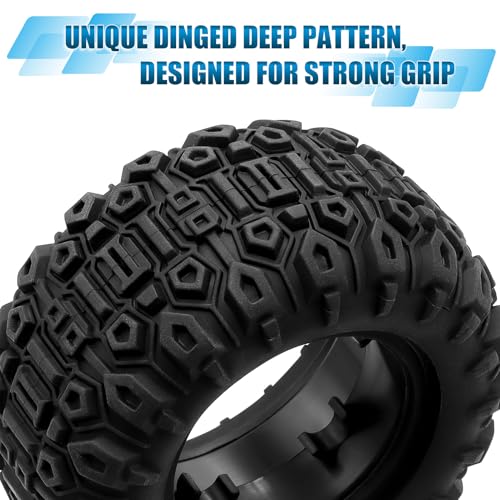 GOUPRC 12.5mm Hex RC Wheel Tires Set, 4.1 * 2.1 Inches 4PCS Swamp Claw Mud Terrain Tires Accessories for Traxxas Mini Maxx 1/12 RC Crawler Car Truck Buggy