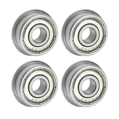 uxcell F606ZZ Flanged Ball Bearing 6x17x6mm Double Shielded Chrome Steel Flange Bearings, 4pcs - size: 6x17x6mm