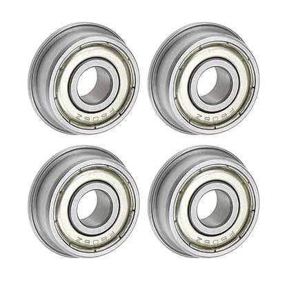 uxcell F606ZZ Flanged Ball Bearing 6x17x6mm Double Shielded Chrome Steel Flange Bearings, 4pcs - size: 6x17x6mm