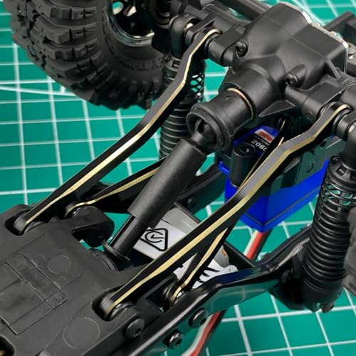 8PCS TRX4M Brass High Clearance Chassis Links Set Black Coating Link Counterweight Heightened Link Rod Linkage Set for 1/18 RC Crawler Car TRX4M High Trail K10 F150