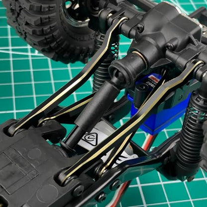 8PCS TRX4M Brass High Clearance Chassis Links Set Black Coating Link Counterweight Heightened Link Rod Linkage Set for 1/18 RC Crawler Car TRX4M High Trail K10 F150