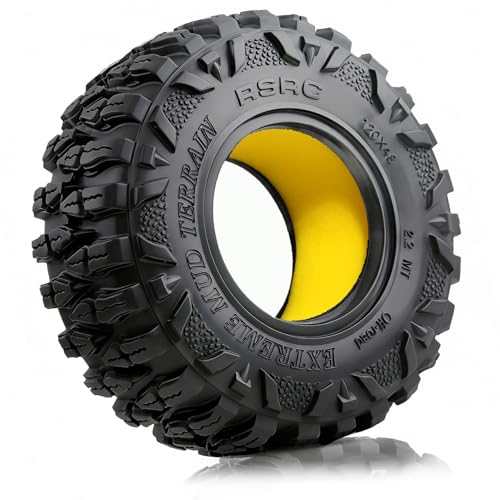 STMU 2.2'' Rock Crawler Tires OD 4.72'' With Super Soft Foam Iiner For 1/10 Rock Crawler Car Traxxas TRX4 RC4WD D90 Axial SCX10 II TF2 Gen8 Tamiya CC01 (Tires)