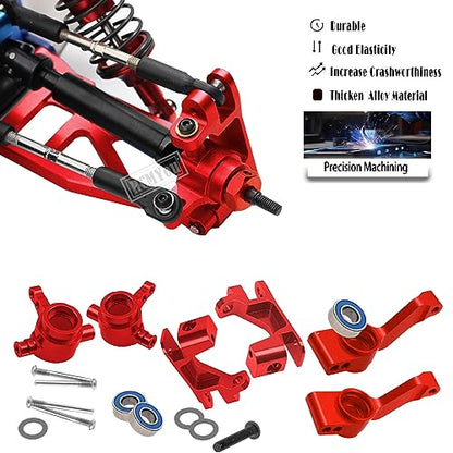 Upgrades Part for 1/10 Slash/Rustler/Stampede/Hoss 4x4 VXL 4wd,Alloy Caster Block,Steering Blocks,Rear Stub Axle Carriers,Steering Bellcranks,Suspension Arm,Red (More Durable Arm) - color: Red-upgrades Part