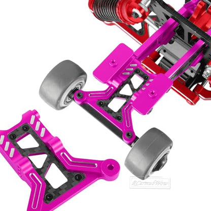RC Upgrades Part for 1/8 Typhon 6S BLX,Alloy Front Rear Suspension Arms,Turnbuckles Links,Front Knuckles Steering Blocks &Rear Hub Stub Axle Carriers,Wing Mount &Wheelie Bar Set,Pink - color: Pink(1set)