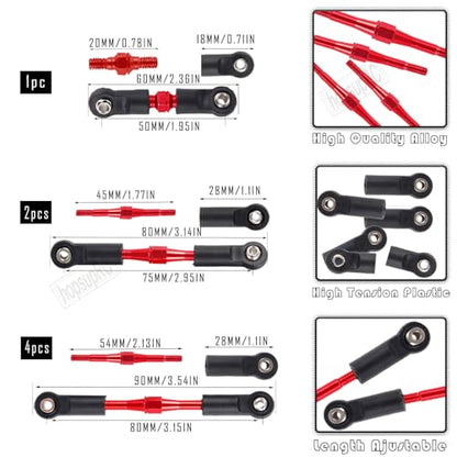 hosupRC Upgrades for 1/10 Rustler/Stampede/Slash 4WD,Drive Shaft CVD&RC Shock&Turnbuckles Camber Links&A Arm&Caster Block,Steering Blocks,Rear Stub Axle Carriers&Steering Bellcranks&Hex Hub,Red - color: Red/D9-Set