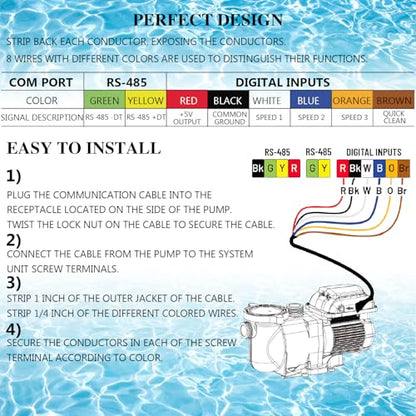 356324 Z Cable for SuperFlo VS/VST & WhisperFlo VS/VST to Automation 25' Cable 8 Conductor Digital Input Communication Cable RS-485
