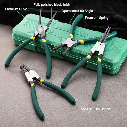 7-Inch Heavy Duty Snap Ring Pliers Set – Internal/External for Auto Repair