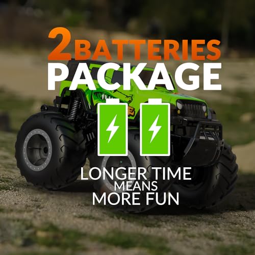 STEMTRON Amphibious RC Car 1:16 4WD Waterproof Monster Truck | 2.4GHz All Terrain Off-Road Remote Control Car, 360° Spin, Double-Sided Water Driving, Pool & Beach Toy Gift for Kids - color: Green Suv, size: 1:16 Scale