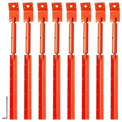 Adjustable Wall Turnbuckle Tensioner (Adjustable Length: 33.2"-40"), Heavy Duty Stainless Steel Concrete Wall Brace with Flat Plate 8Pack