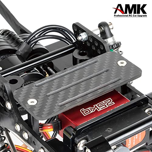 Carbon Fiber Battery Tray ESC Receiver Mount for 1/10 SCX10 RC Crawler Cheater Rigs LCG Chassis Lower Center of Gravity Rails - color: Black