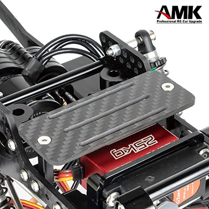 Carbon Fiber Battery Tray ESC Receiver Mount for 1/10 SCX10 RC Crawler Cheater Rigs LCG Chassis Lower Center of Gravity Rails - color: Black