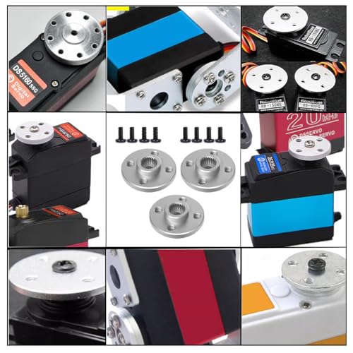 HaoDuoQian Servo Horn,20Pcs Servo Horn Metal Aluminum 25T Silvery Servo Disc for Robot Mechanical Claw Rc Car Helicopter Mg945 Mg995 Mg996