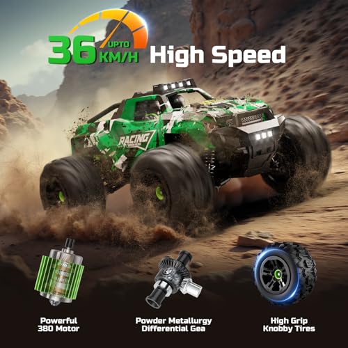 36KMH RC Cars Truck Remote Control Car for Adults Boys Age 8-12 Kids,1:18 | All Terrain 4X4 High Speed Fast Off-Road Electric Vehicle,Full Proportional Synchronous Control System, 2.4GHz