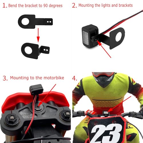1/4th RC Motorbike Led Light Kit Headlight Taillights Front/Rear Lamp Upgrades for 1/4 LOSI PROMOTO-MX
