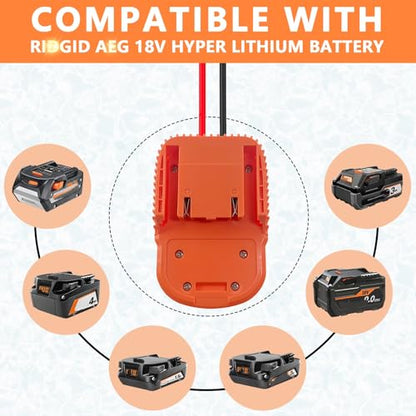 2 Pack Battery Adapter Fit for Rigid for AEG 18V Batteries - Battery Dock Connector with 14AW Wire & Fuse - style: for rigdgid Battery Adapter 2PCS