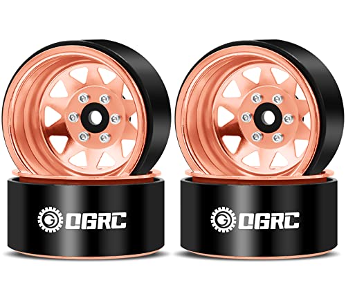 OGRC 1.9 Beadlock Wheel Offset -8.9mm Wheel for Traxxas Axial 1/10 RC Car - color: Rose Gold