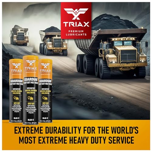 TRIAX Guardian Heavy Duty Grease with Moly, True Multi Purpose, Wheel Bearings, Shock Loaded Components, Extremely Tacky, Zero Separation (10 Pack - 14 Ounce Tubes) - size: Pack of 1 - 14 Ounce Tube