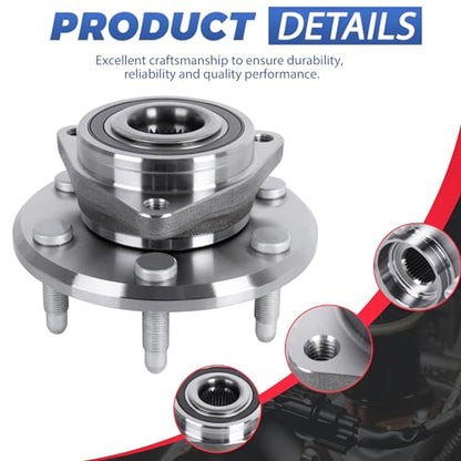 513277 Front/Rear Wheel Bearing Hub Assembly ABS 6 Lugs 1 Pack | Fits 2008-2017 Buick Enclave, 2007-2010 Saturn Outlook, OEM Front & Rear Wheel Hub Bearing Assembly with ABS Sensor - size: 513277/2PCS