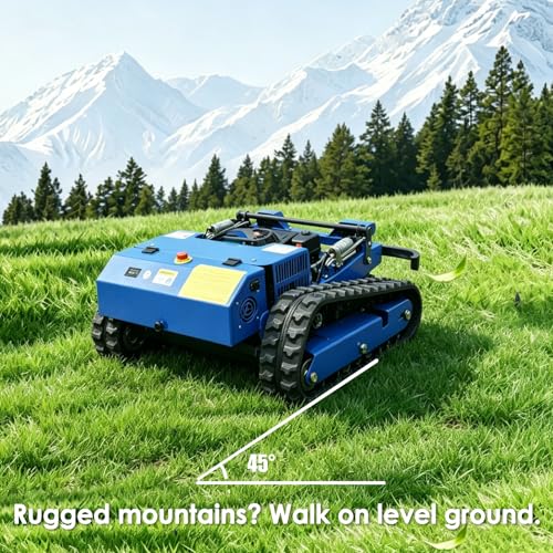 AIWEIYA-Remote Control Lawn Mower,Oil-Electric Hybrid Crawler Track Mower,3-15CM Cutting Height Professional Landscape and Estate Mower for 100% Slope(45°) Large Turf Grass Cutting - size: Standard version