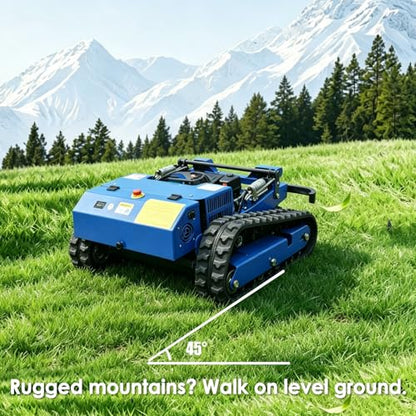 AIWEIYA-Remote Control Lawn Mower,Oil-Electric Hybrid Crawler Track Mower,3-15CM Cutting Height Professional Landscape and Estate Mower for 100% Slope(45°) Large Turf Grass Cutting - size: Standard version
