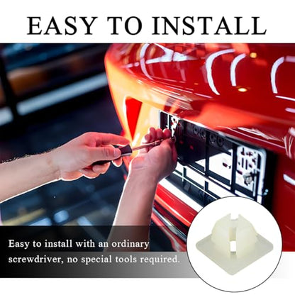 Povtii 100 PCS Nylon Screw Insert, Sturdy Nylon Screw Retainer for Mounting License Plate, Self-Tapping Nuts Insert Bracket Clip for Front & Back License Plates, Car Accessories - color: 100PCS