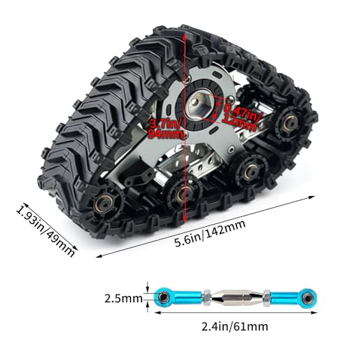 TRX4 Snow Track Tires 4Pcs, All Terrain Track Kit for 1/10 1/8 RC Crawler Car, SCX10 II & TRX4 Upgrade Accessories (Silver Gray)