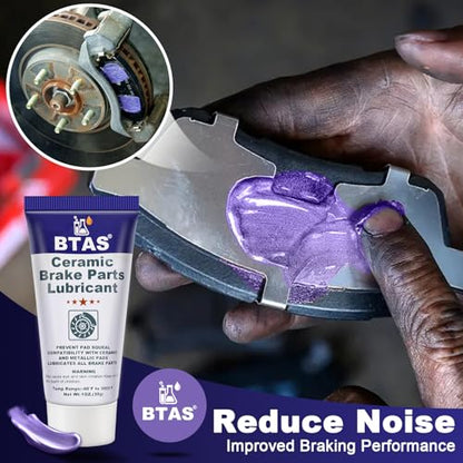 BTAS Brake Grease for Brake Parts Lubricant,Caliper Sliding Pin and Pad Lube,Silicone Brake Grease of High Temp Synthetic Ceramic 1oz - size: 1 oz